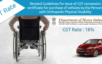 GST Concession For Physical Handicapped on Buying Car: Ministry Of Heavy Industries, 2023/2024
