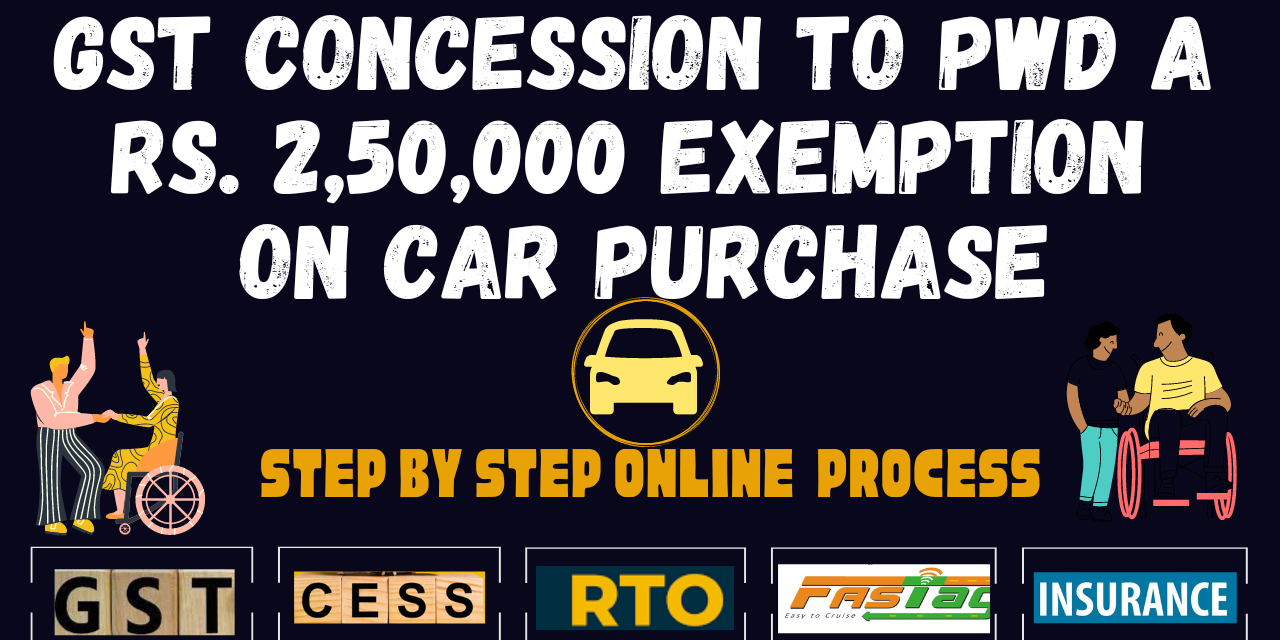 GST concession certificate for orthopedic PwD for buying a car with an exemption of Rs. 2,50,000