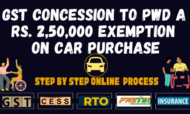 GST concession certificate for orthopedic PwD for buying a car with an exemption of Rs. 2,50,000