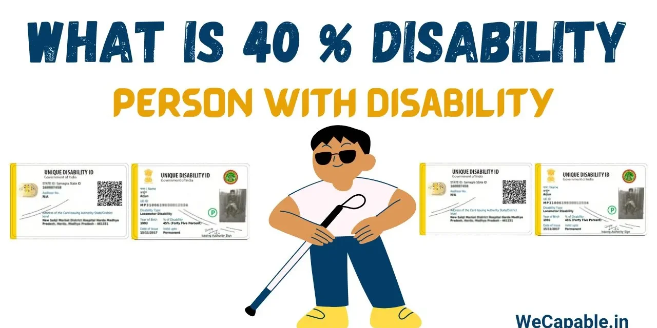 What is the PwD 40 percent disability category?